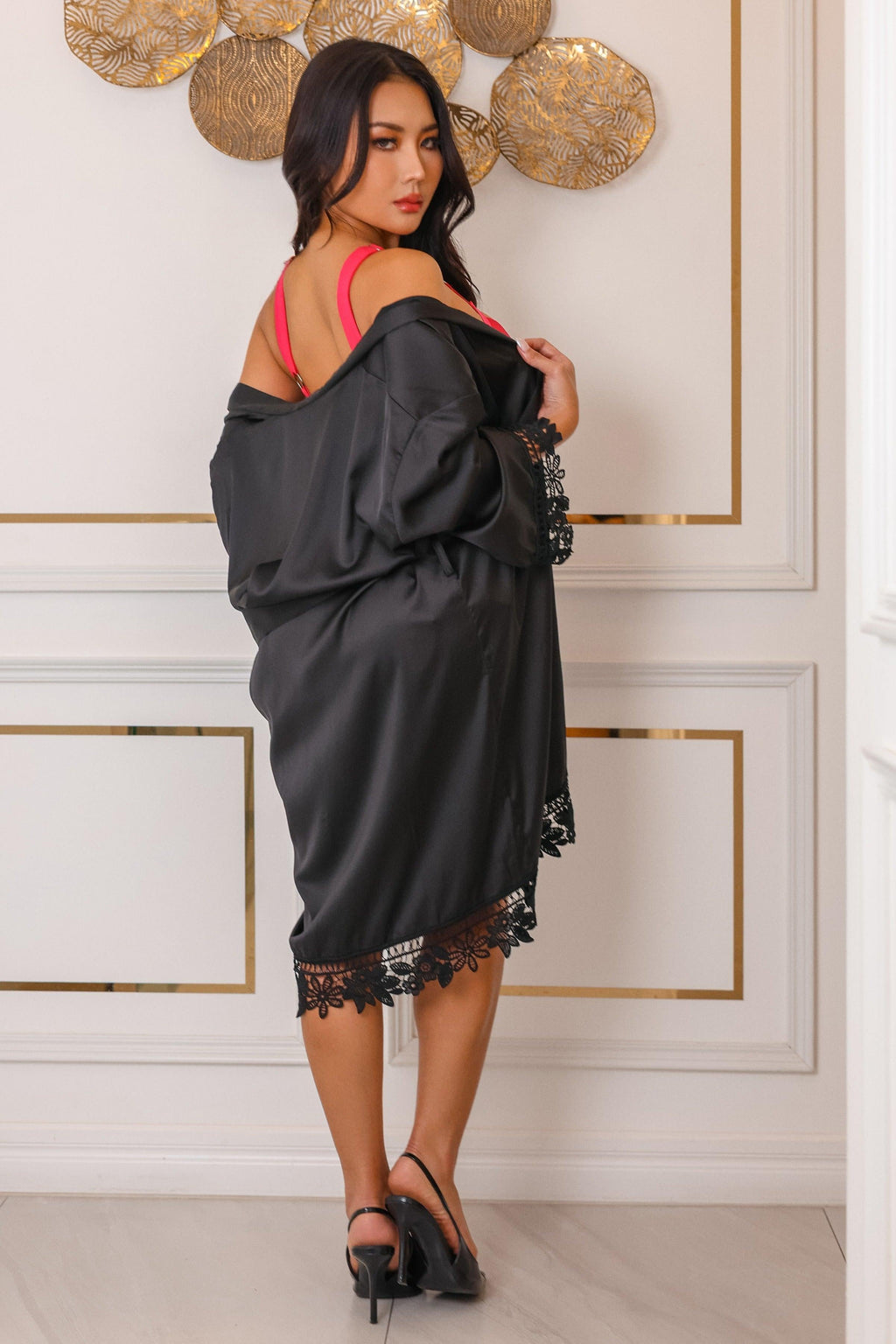 Anahi Signature Silky Robe Set - Pink