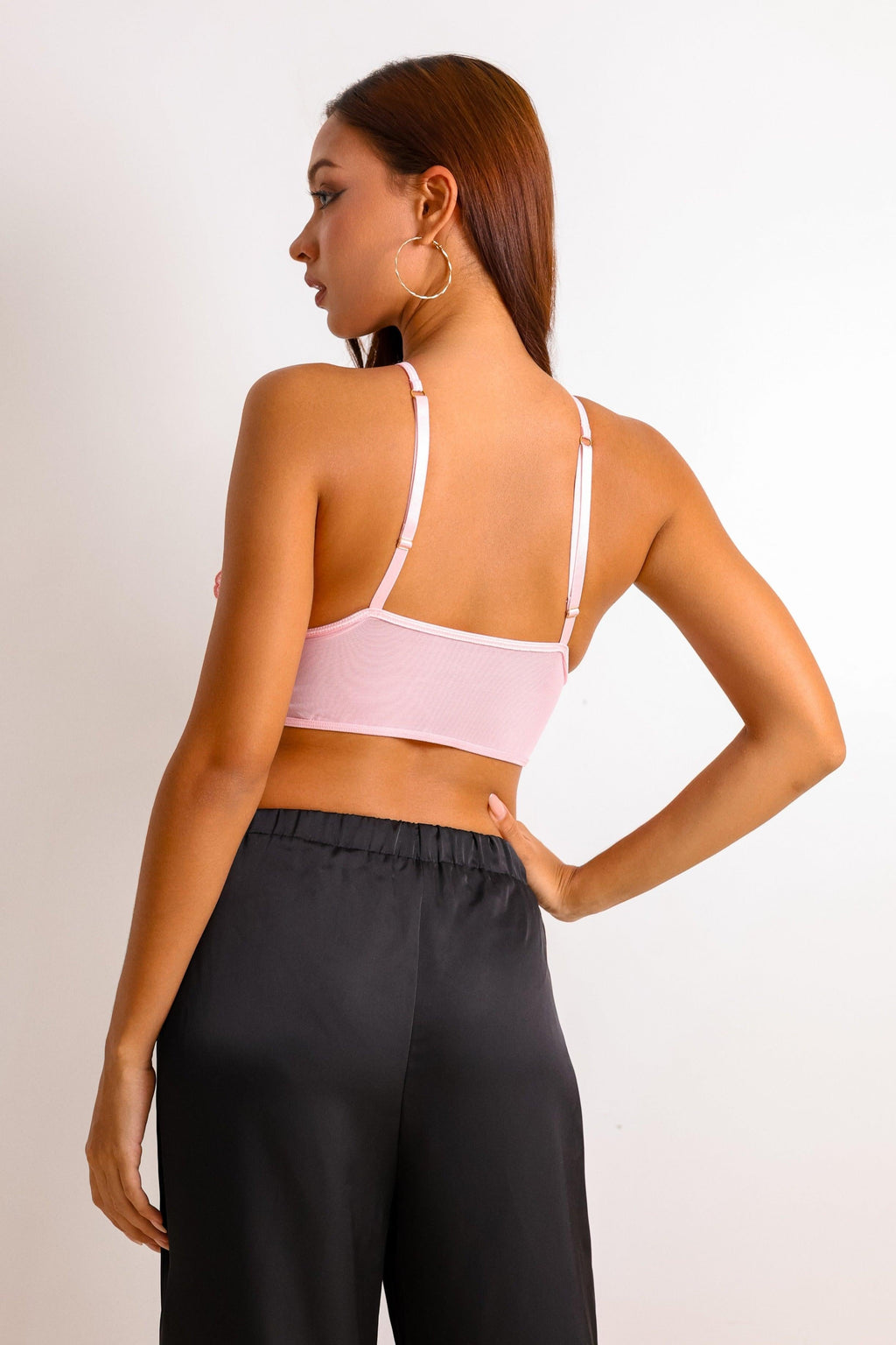 Elsie Signature Satin Pants Set - Black