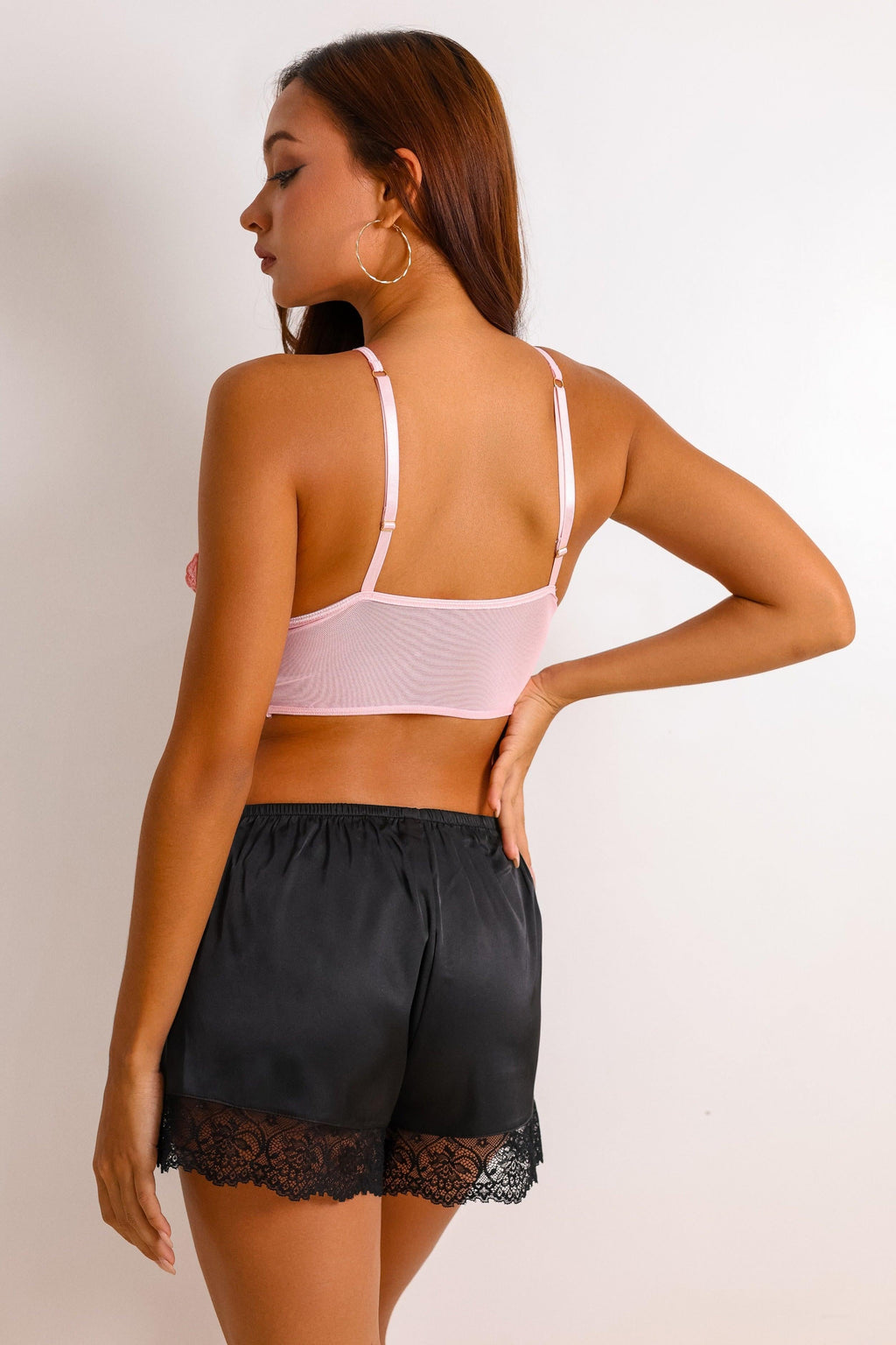 Elsie Silken Shorts Set - Pink