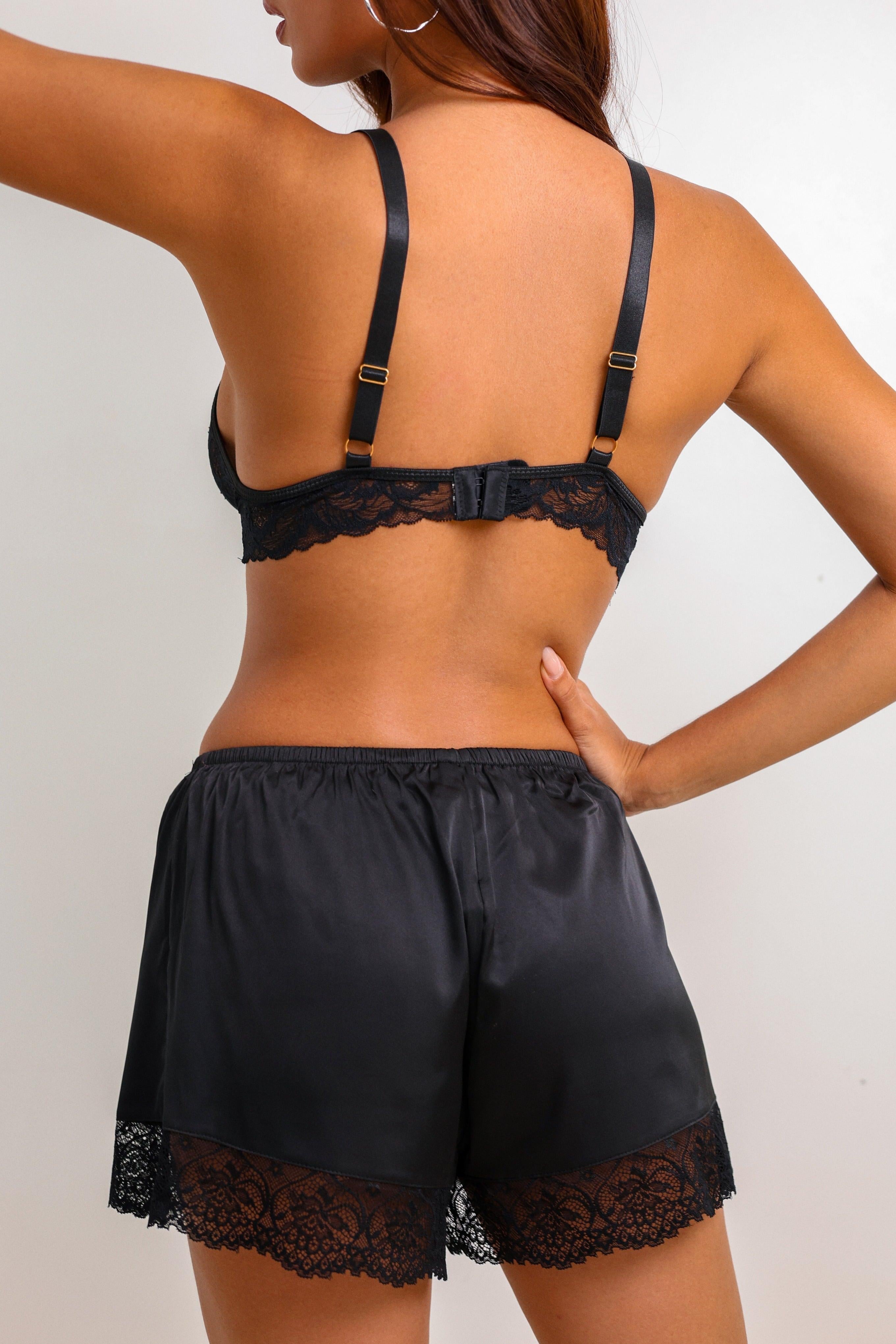 Jonet Silken Shorts Set - Black