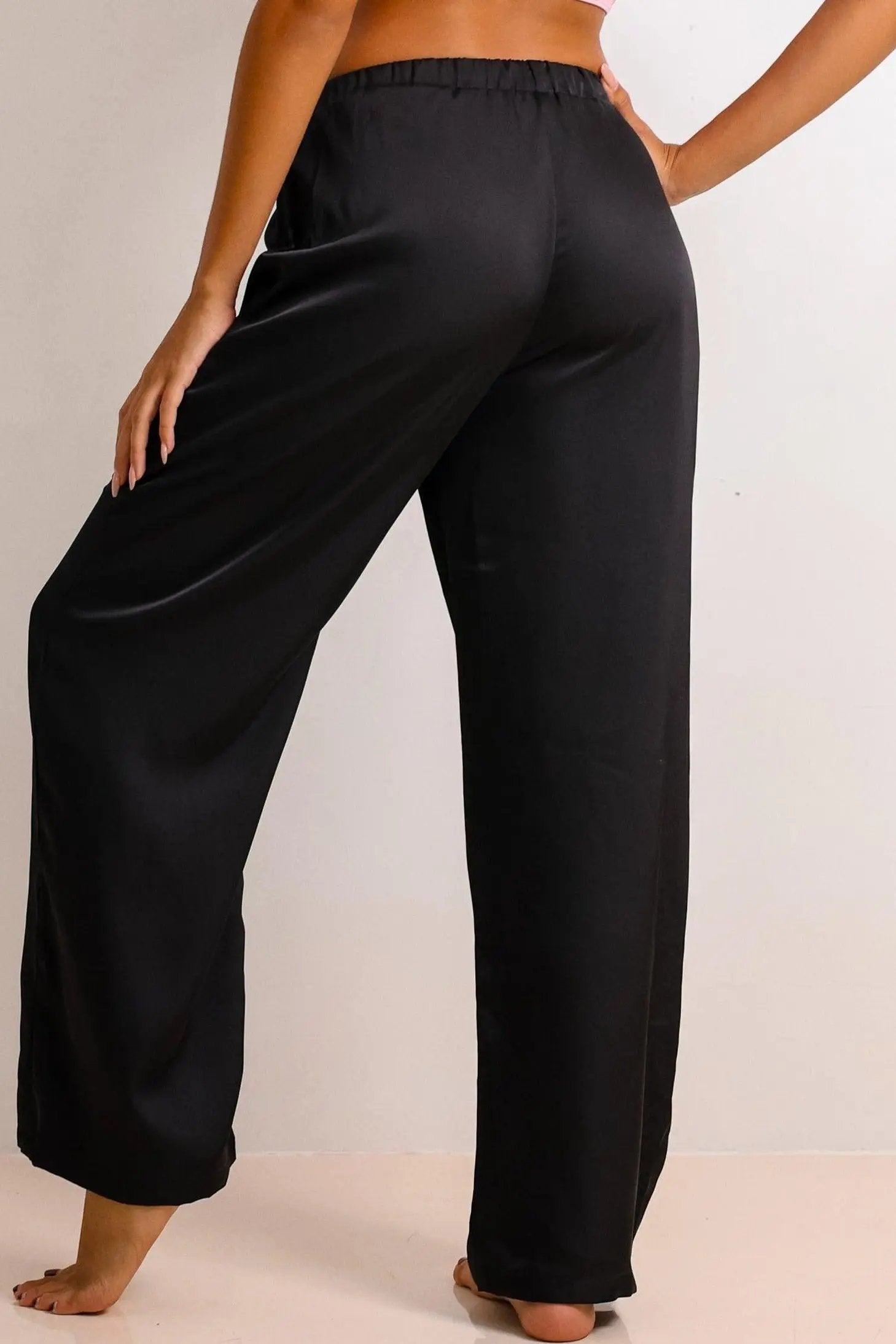 Nyla Satin Pants - Black