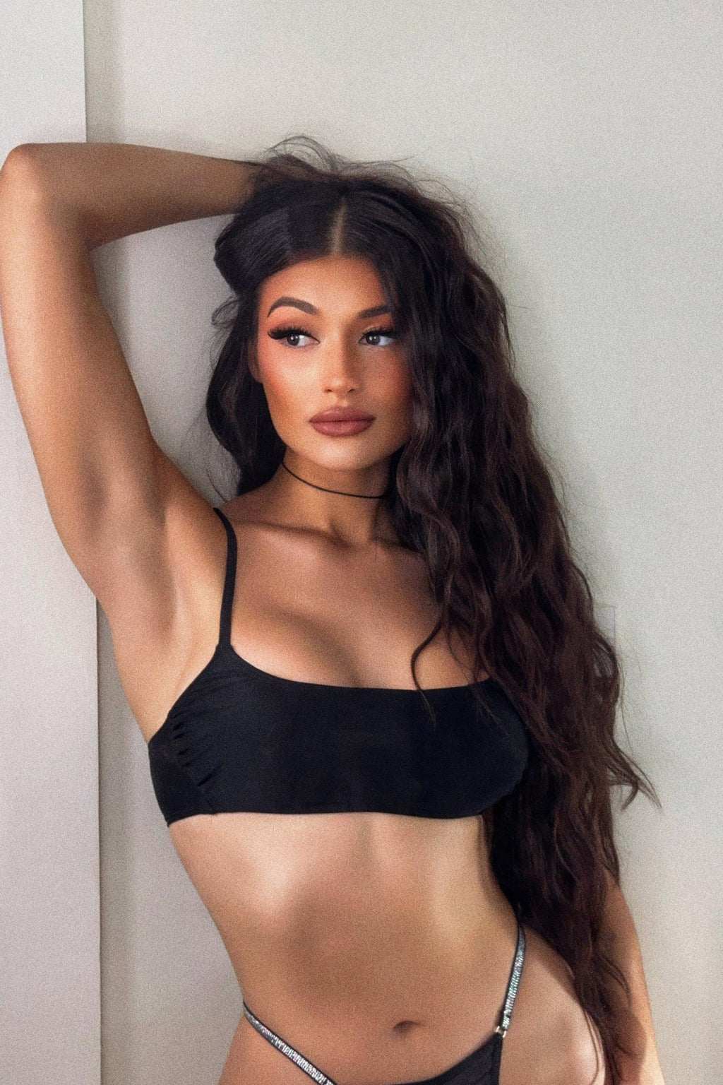 Sequin Triangle G-String - Black