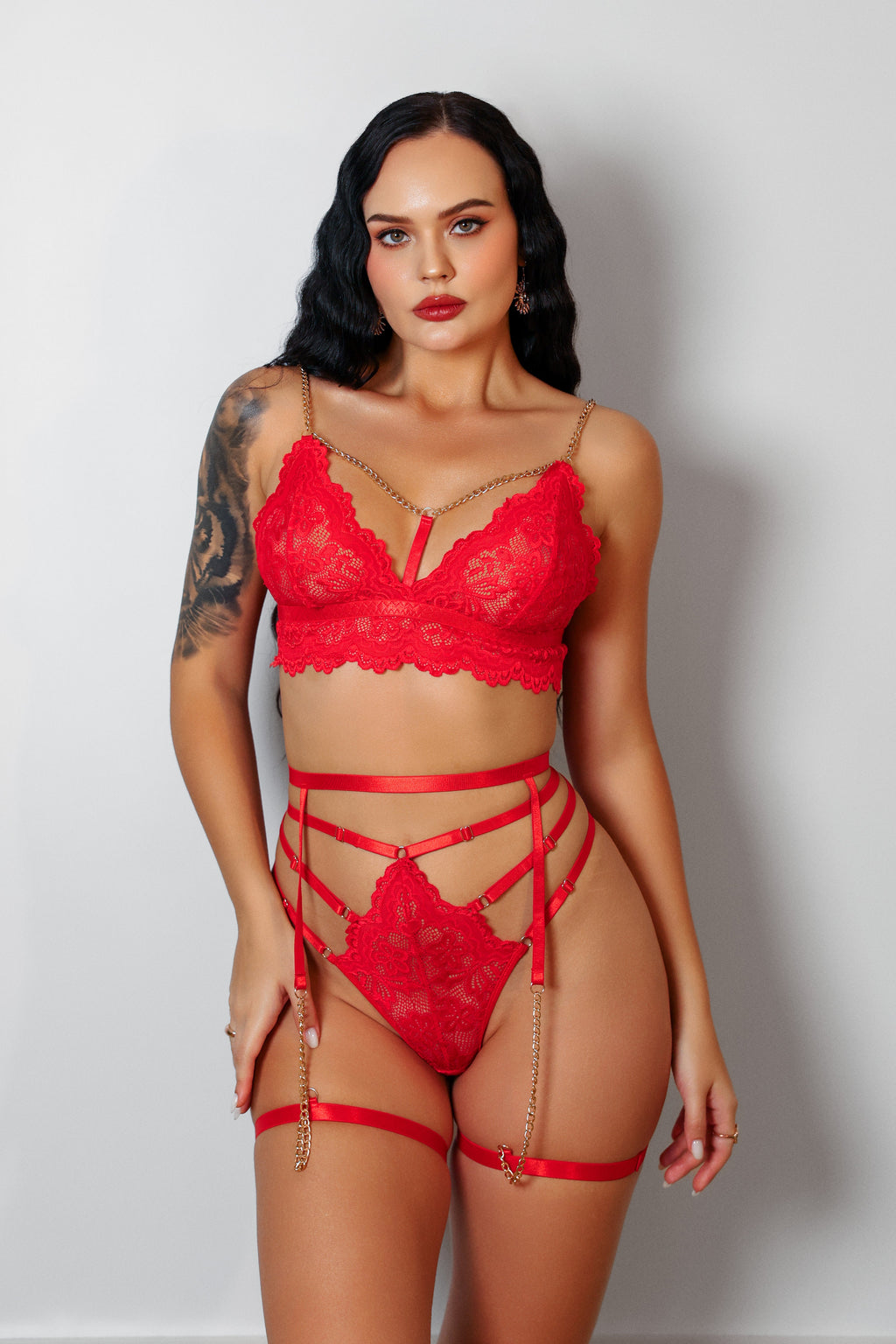 Zarnish Lingerie Set - Red-Fascinating_Nights