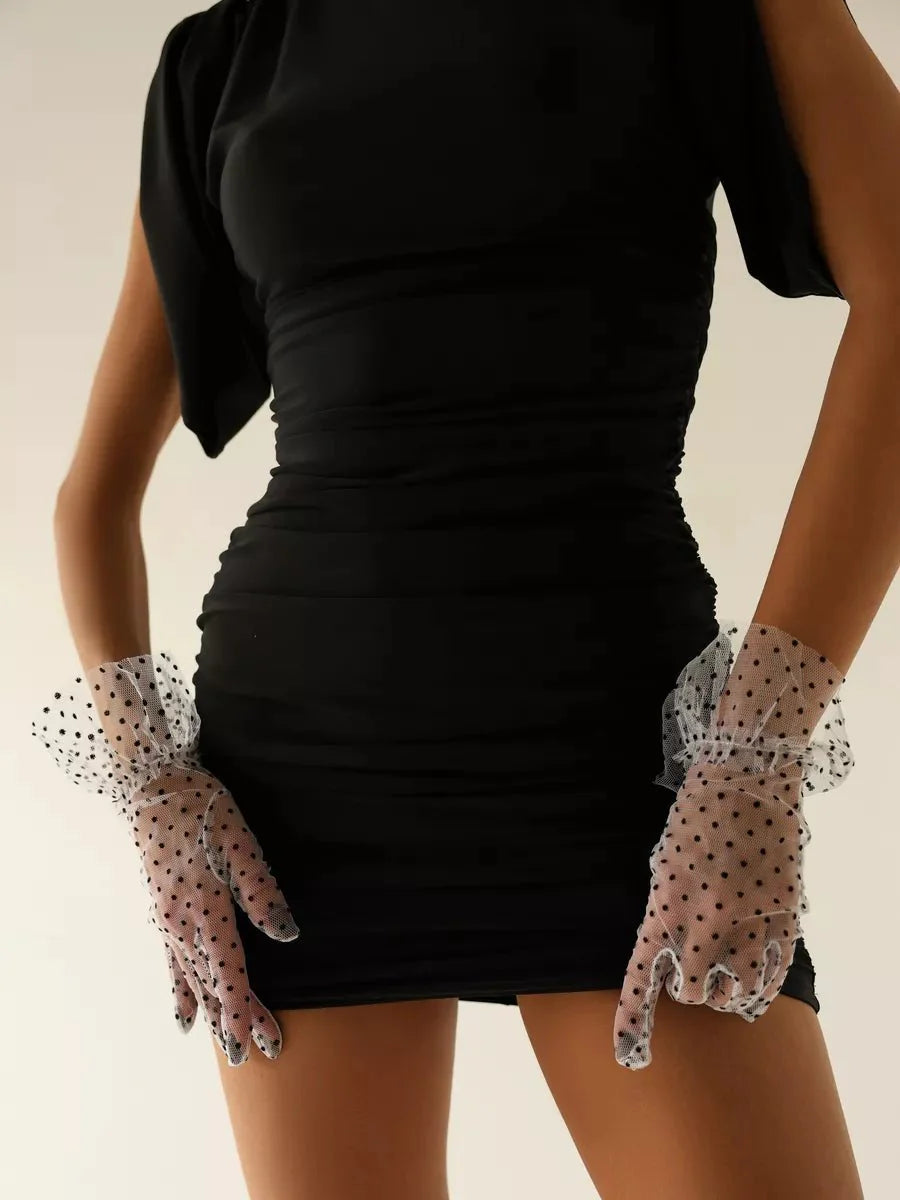 Lace gloves for women in white lace - NESS